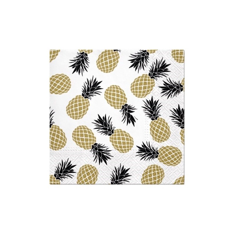 PAW Tropical Pineapple Napkins, 20 pcs