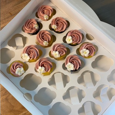 Funcakes Cupcake Schachtel Weiss für 12 Standard oder 24 Minis