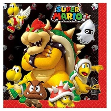 Amscan Servietten Super Mario, 20 Stück