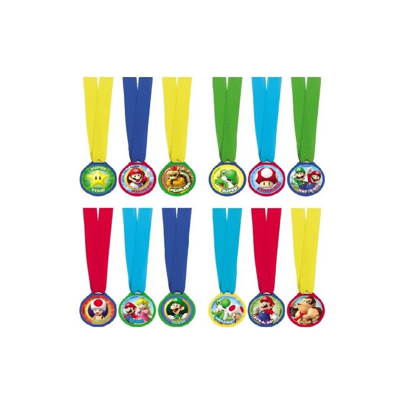 Amscan Super Mario Winner Medals, 12 pcs