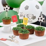 Ginger Ray Football Cupcake Topper, 12 pcs