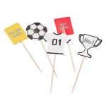 Ginger Ray Football Cupcake Topper, 12 pcs