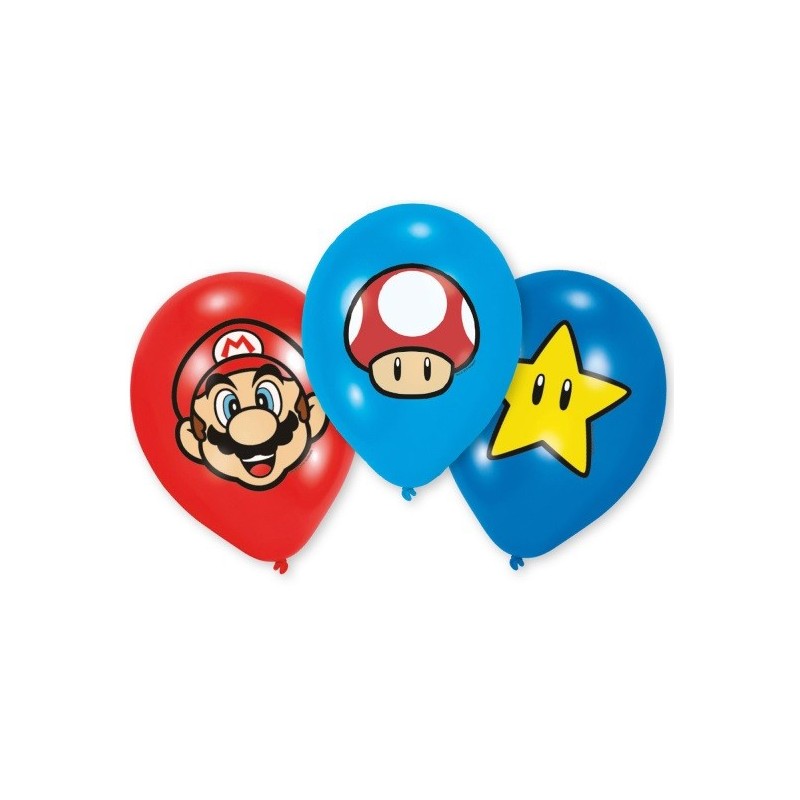 Amscan Super Mario Balloons, 6 pcs