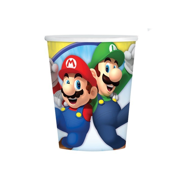 Super Mario Pappbecher - Super Mario Partydekoration Super Mario Pappbecher - Super Mario Partydekoration