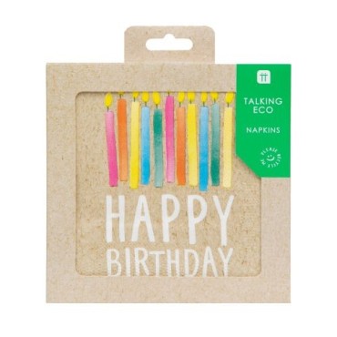 Eco Happy Birthday Servietten - Umweltbewusste Papierservietten