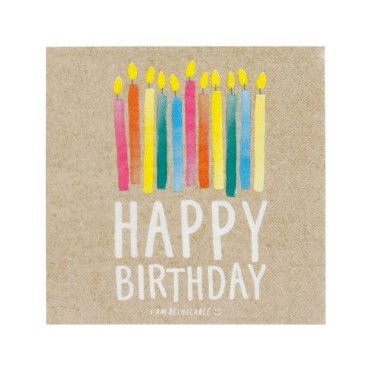 Eco Happy Birthday Servietten - Umweltbewusste Papierservietten