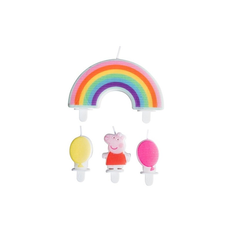 Amscan Peppa Pig Regenbogen Geburtstagskerzen, 4 Stück