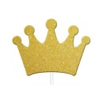 Anniversary House Glitter Princess Crown Cupcake Topper Gold, 12 Stück