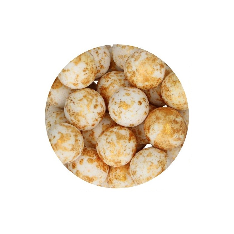 FunCakes 15mm Choco Crispy Pearls - Matt Gold Splash, 130g