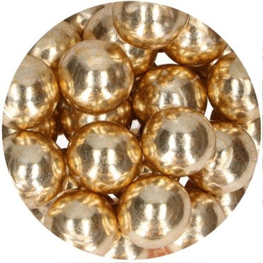Perlen Kuchendekor Gold Metallic - Schokoperlen mit Knusperkern Gold