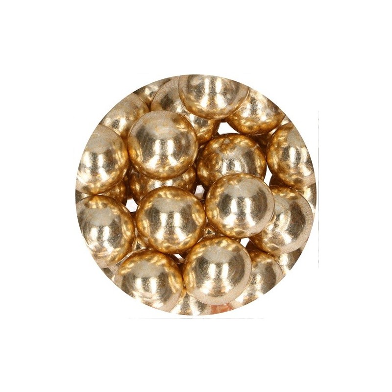FunCakes 15mm Choco Crispy Pearls - Metallic Gold, 130g