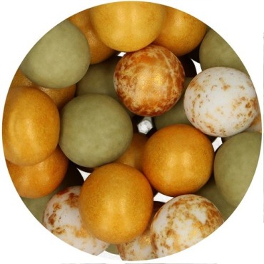 Botanical Chocolate Pearls Mix - Edible Pearls Olive & Gold
