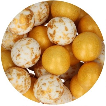 Edible Pearls Glamour Gold - Choco Crispy Balls Glamour Gold FunCakes