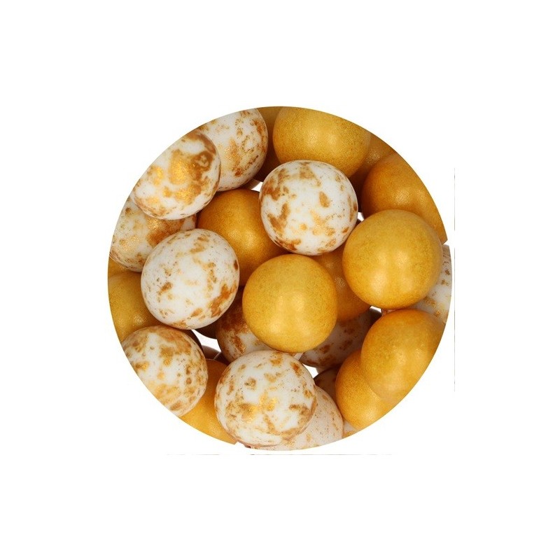 FunCakes 15mm Choco Crispy Pearls - Glamour Gold, 130g