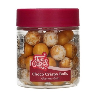 Glamour Gold Perlen Mix Kuchendekor - 15mm Choco Crispy Balls