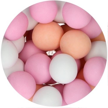 Schokoperlen Pastellfarben Peachy Pink - Kuchendekor Perlen Orange Rosa & Weiss
