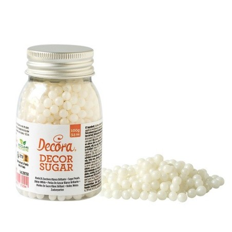 White Sugar Pearls 5mm - Decora Shiny White Pearls