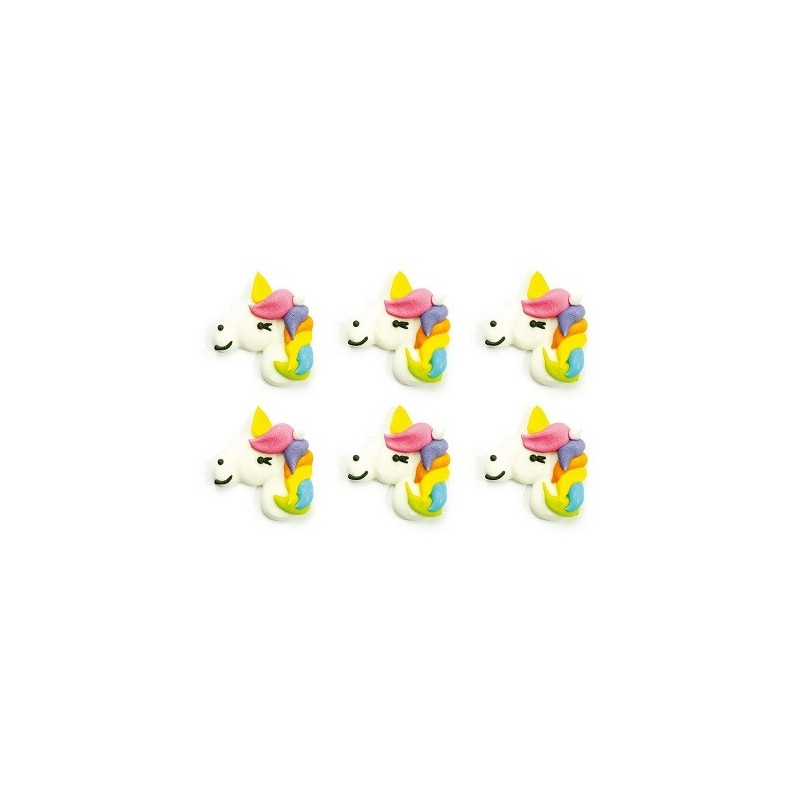 Decora Unicorn Sugar Pipings, 6 pcs