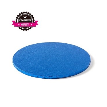 Premium 30cm blue round rigid cake board - Metallic Blue Cake Board