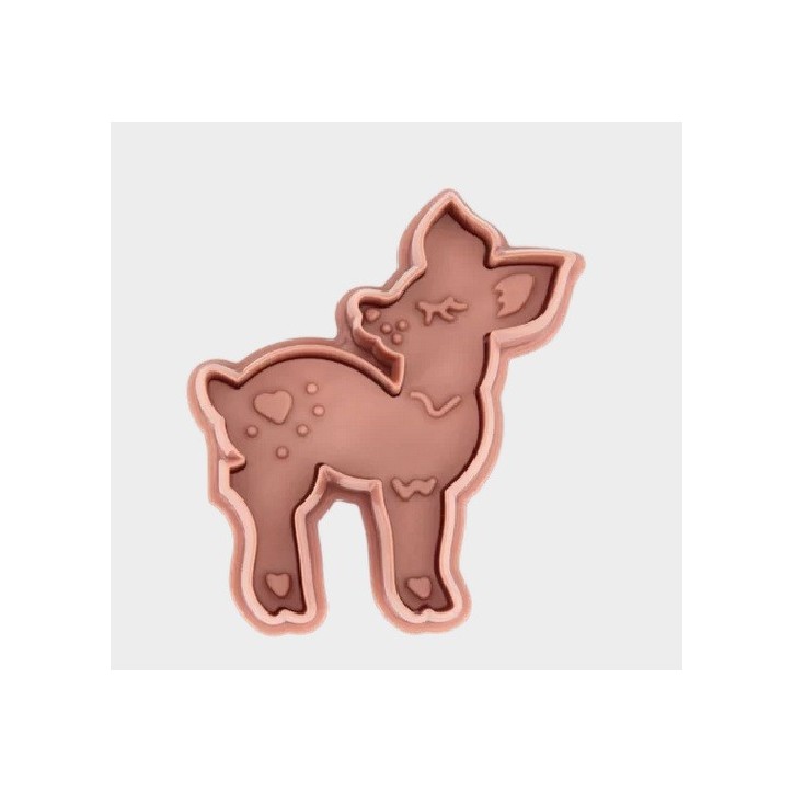 Städter Deer Cookie Cutter with Ejector – Embossed Cookie Cutter for Cute Deer Cookies