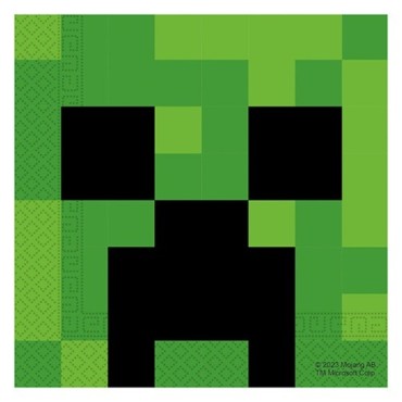 Creeper Servietten - Minecraftservietten  - Minecraft Gamerpartydeko