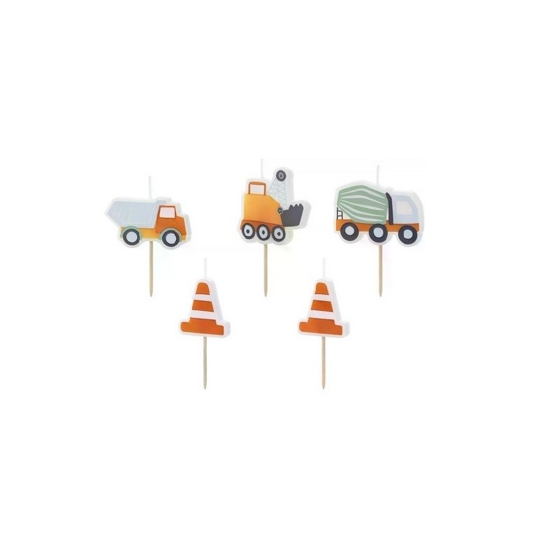 PartyDeco Road works Cake Candles, 5 pcs