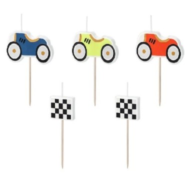 PartyDeco Race Car Birthday Candles