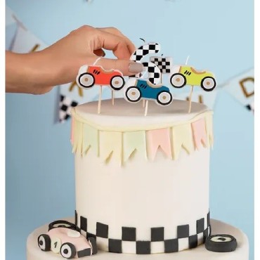 PartyDeco Race Car Birthday Candles