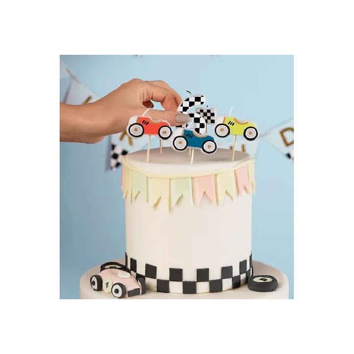 PartyDeco Race Car Birthday Candles PartyDeco Race Car Birthday Candles