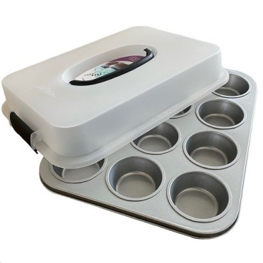 Muffin Pan with Carrying Lid - Cupcake Caddy