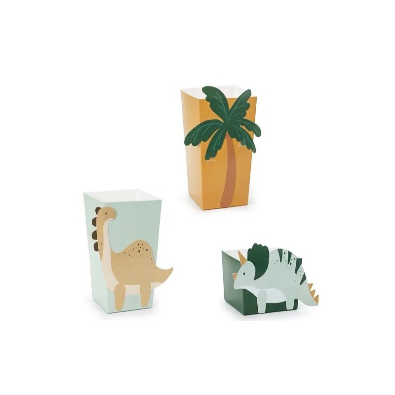 PartyDeco Dinosaur Snack Boxes, 6 pcs