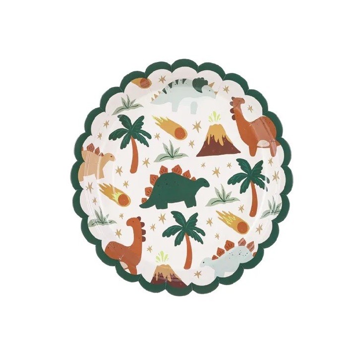 PartyDeco Dinosaur Party Plates PartyDeco Dinosaur Party Plates