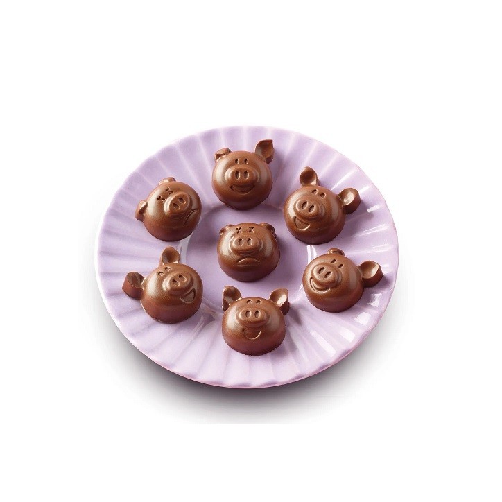 Silikomart Pralinenform Schweinchen 🐷 – Perfekt für süsse Schoko-Pralinen Silikomart Pralinenform Schweinchen 🐷 – Perfekt für süsse Schoko-Pralinen