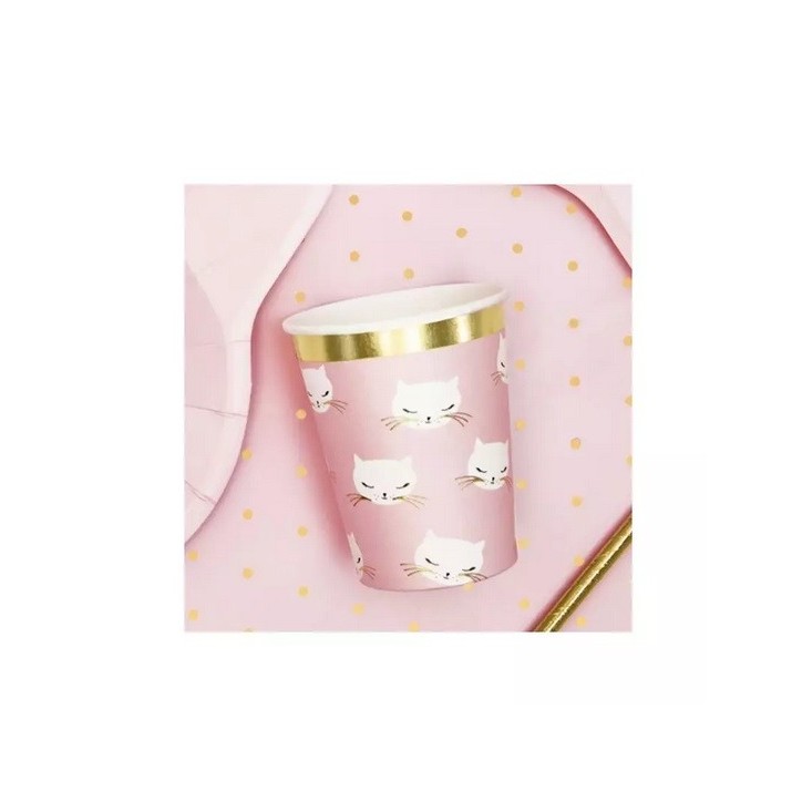 PartyDeco Meow Kitty Cat Cups 200ml 6 Pieces