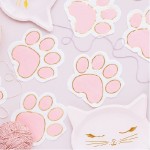 PartyDeco Cat Paw Napkins Cups, 12 pcs