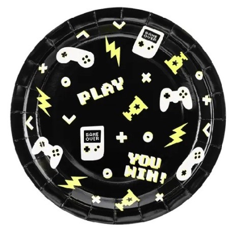 PartyDeco Gamepad Paper Plates, 6pcs