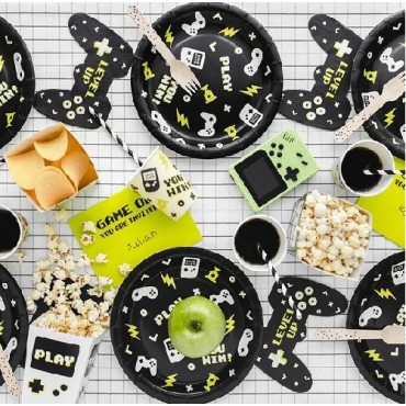 PartyDeco Gamepad Paper Plates, 6pcs