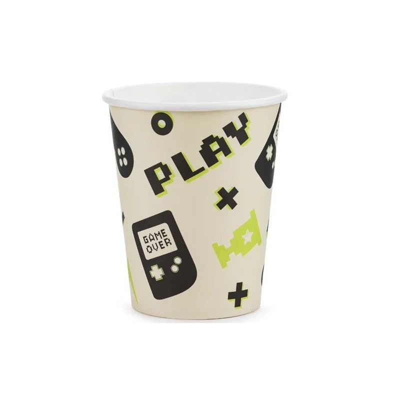 PartyDeco Gamer Party Cups, 6 pcs