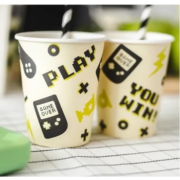 Video Game Birthday Party Disposable Cups  - Minecraft Party Cups - Game on Partyware - Gaming Party Cups