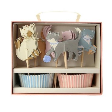 Meri Meri Katzen Cupcake Deko Set - Kitty Cupcake Kit