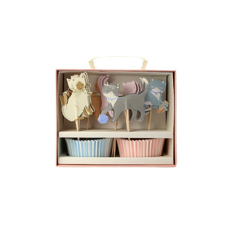 Meri Meri Katzen Cupcake Deko Set 48-teilig