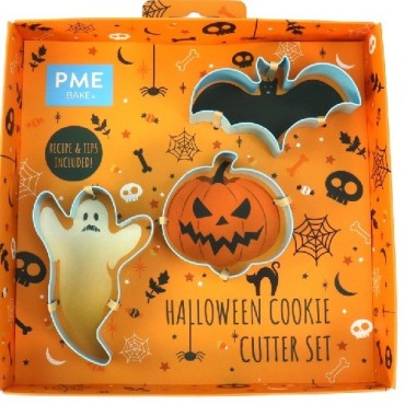 Halloween Baking Set - Cookie Cutter Ghost Pumpkin & Bat