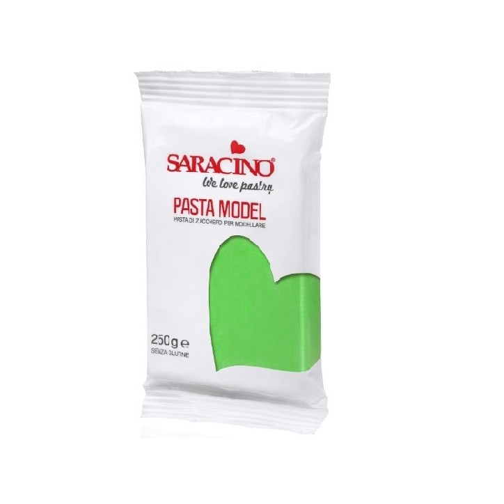 Saracino Light Green Modelling Paste 250g – Gluten-Free Sugar Paste for Leaves & Figurines