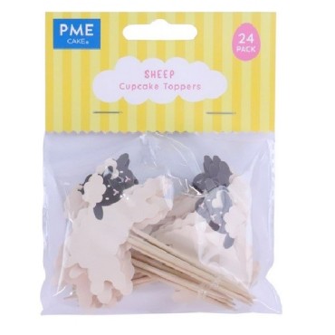 PME Cupcake Topper Schäfchen Set, 24 Stück