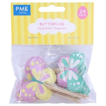 PME Cupcake Topper Butterflies Set, 24pcs