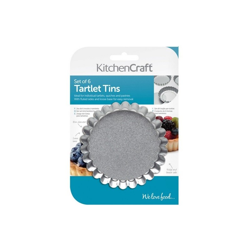 KitchenCraft Tart Pan Set, 6 pcs