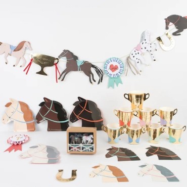 Meri Meri Horse Party Cupcake Kit – 48-piece Set for Horse Parties