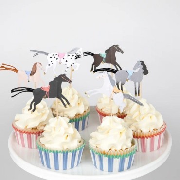 Meri Meri Horse Party Cupcake Kit – 48-piece Set for Horse Parties