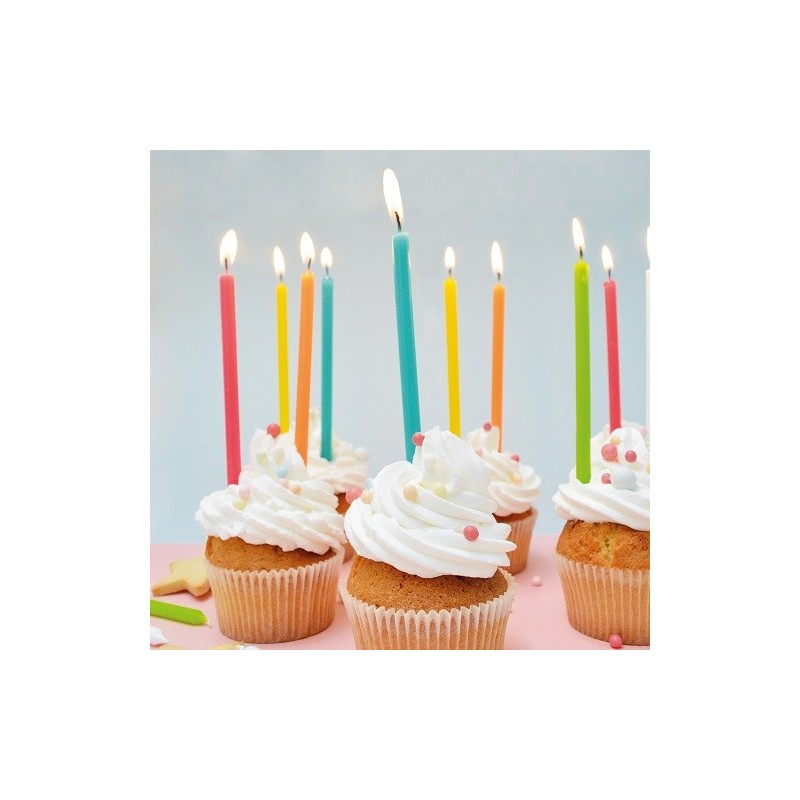 ScrapCooking Birthday Candles Bold Colours, 12 pcs