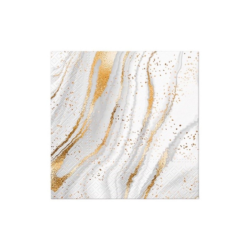 PAW Napkins Marble Optik Gold, 20 pcs